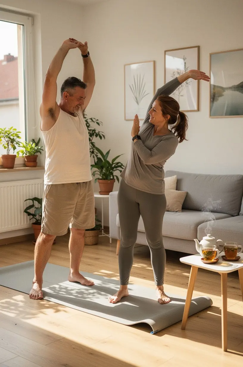 Csendes, napfényes konyhaasztal, ahol valaki lassan kortyolja gyógyteáját a nap indításához.